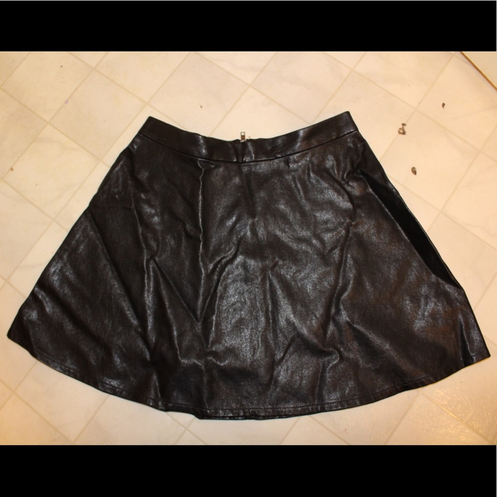 Black leather skirt